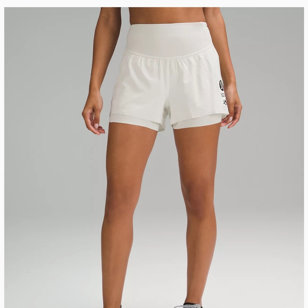 NWT bone color Lululemon nulux road to trail high rise short 4 inches size 4